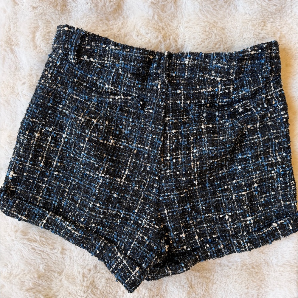 Kori Black and Blue Tweed High Waist Shorts - Picture 3 of 7